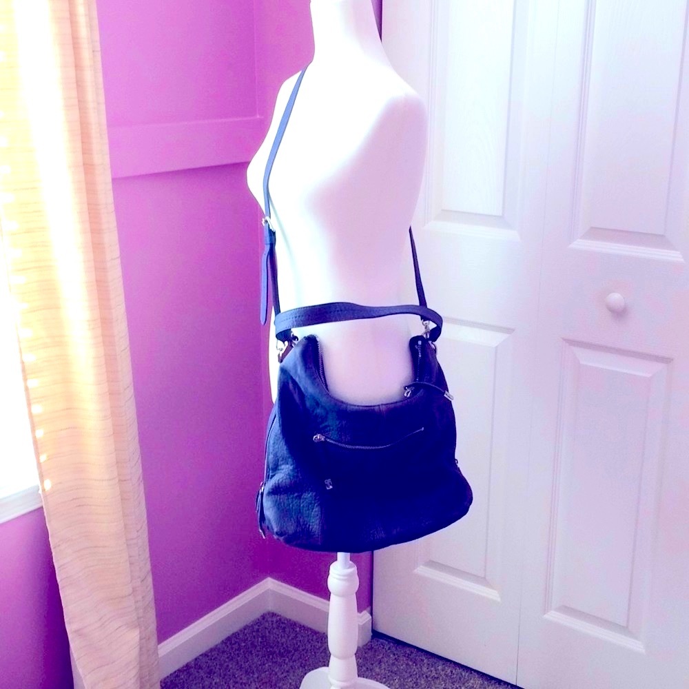 Vince Camuto blue grayish tone soft leather bag.